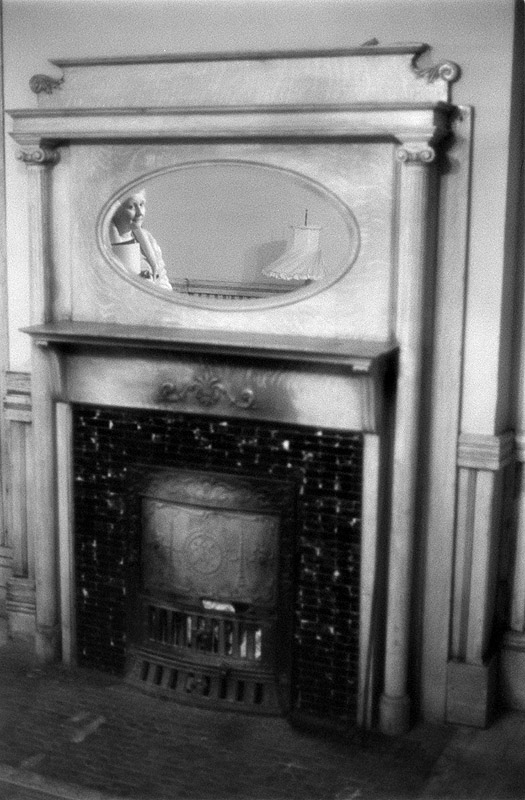 [ INFRARED PHOTO OF FIREPLACE AND MIRROR ]