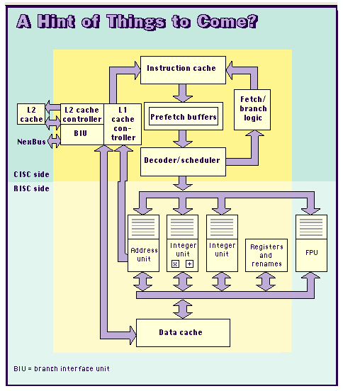 Block diagram of
                  a NexGen processor.