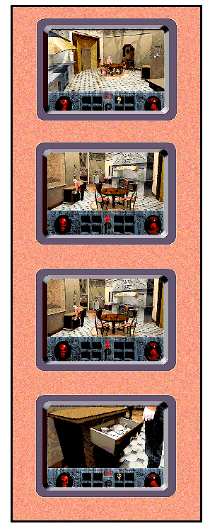 Four screen shots
                  of a game.