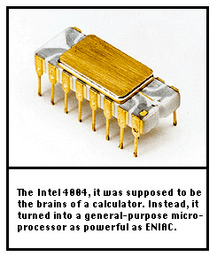 Photo of Intel 4004
                  processor.