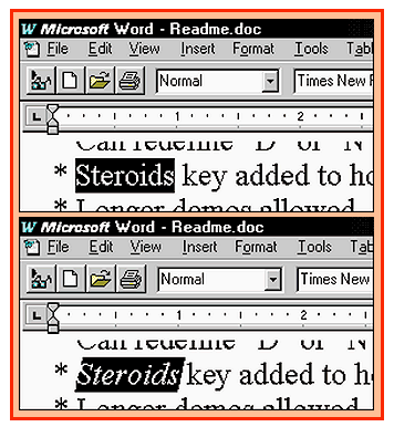 Screen photo of
                  Microsoft Word.